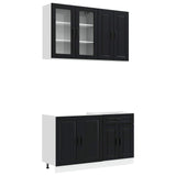 Kitchen Unit PORTO 4 pcs Black Engineered Wood 3438336