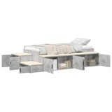 Storage Bed Frame with Drawer Concrete Grey 244 x 127 x 53.5 cm 3335560