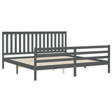 Bed Frame without Mattress Grey 200x200 cm Solid Wood 3194268