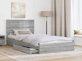 Storage Bed with Drawer Grey Sonoma 90 x 190 cm Engineered Wood 3409592
