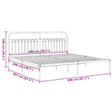 Metal Bed Frame without Mattress with Headboard Black 200x200cm 376607