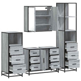 4 Piece Bathroom Furniture Set Grey Sonoma Engineered Wood 3301263