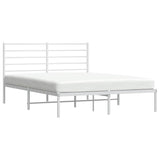 Metal Bed Frame without Mattress with Headboard White 150x200cm 352370