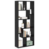 Book Cabinet 8-Tier 67 x 25 x 162 cm Engineered Wood Black Oak 869252