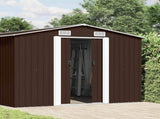 Garden Shed Brown Galvanised steel Large Durable Garden Shed 143347