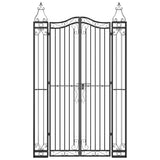 Garden Gate Black 121x8x200 cm Wrought Iron 363434