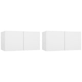 Hanging TV Cabinets 2 pcs White 60x30x30 cm 804509