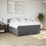 Box Spring Bed with Mattress Dark Grey 180x200 cm Fabric 3285975