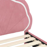 Children's Bed Frame with Headboard Pink 80 x 200 cm Velvet 42010911