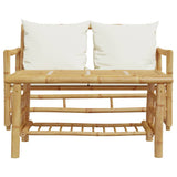 2 Piece Garden Sofa Set with Cushions Bamboo 365870