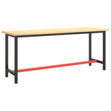 Work Bench Frame Matte Black and Matte Red 190x50x79 cm Metal 151453