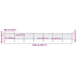 Garden Fence Steel Sturdy Rectangular Modern 277626