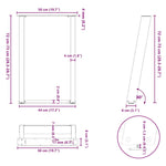 ZNTS vidXL Dining Table Legs U-Shaped 2 pcs Anthracite 50x cm Steel 4012786