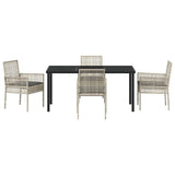 Garden Dining Set with Cushion 5 pcs Light Grey Poly Rattan 3379901