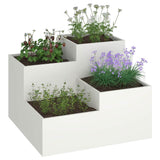 Garden Planter White 80 x 80 x 60 cm Steel 865856
