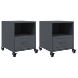 ZNTS Bedside Cabinets 2 pcs Anthracite 36x39x43.5 cm Steel 846709