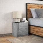 ZNTS Bedside Cabinet with LED Lights Grey Sonoma Engineered Wood 852057