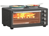 28L Mini Oven with 2 Hot Plates, Countertop Toaster Oven, Grill, Roast, Bake, Boil, with Timer, T3398P344222