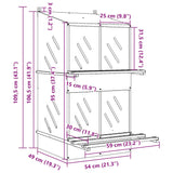 ZNTS Chicken Nesting Box with 4 Compartments Galvanized Silver Metal 864354