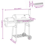 Outdoor Grill 103 x 60 x 113 cm Steel Black 3443026