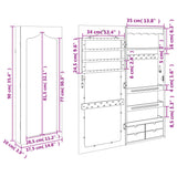 Mirror Jewellery Cabinet Wall Mounted Black 37.5x10x90 cm 353224