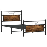 Bed Frame without Mattress Smoked Oak 100x200 cm Engineered Wood 4106756