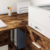 Corner Desk with Drawer Smoked Oak 102 x 88 x 75 cm 3337277
