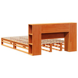 Bookcase Bed without Mattress Wax Brown 135x190 cm Double Solid Wood 3323895