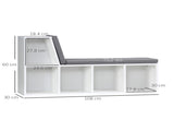 Bookcase Storage Shelf with Cushioned Reading Seat, Bookshelf Storage Cabinet for Study Living Room, T3398P329835