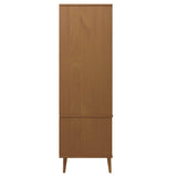 Wardrobe MOLDE Brown 90x55x175 cm Solid Wood Pine 350522