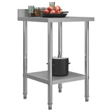 Kitchen Work Table with Backsplash 60x60x93 cm Stainless Steel 51185