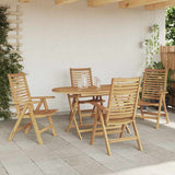 Garden Dining Set 5 pcs Brown Solid Teak Wood 3356878