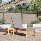 Sun Lounger Reclining Brown 53 x 202 x 89cm Solid Acacia wood 4108109