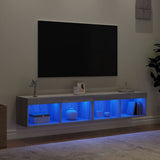 TV Cabinets with LED Lights 2 pcs Grey Sonoma 80x30x30 cm 837152