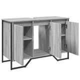 Bathroom Sink Cabinet Grey Sonoma 91x35x60 cm Engineered Wood 848662