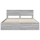 Bed Frame Grey Sonoma 180 x 200 cm Engineered Wood 3408646