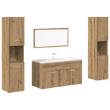 4 Piece Bathroom Furniture Set Artisan Oak Engineered Wood 3328596