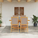 Garden Dining Set Folding 5 pcs Taupe Solid Acacia Wood 3375746