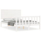 Bed Frame without Mattress White Small Double Solid Wood Pine 3193372