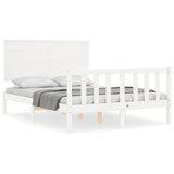 Bed Frame without Mattress White 140x200 cm Solid Wood Pine 3193402