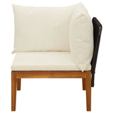 Garden Corner Sofa with Cushions Solid Acacia Wood & Rope 42022062