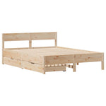 ZNTS Bed Frame without Mattress 120x190 cm Small Double Solid Wood Pine 3301767
