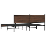 Metal Bed Frame without Mattress Brown Oak 183x213 cm 3301406