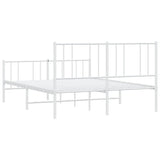 Metal Bed Frame without Mattress with Footboard White 150x200cm 352549