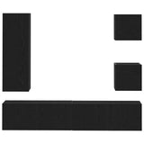 TV Cabinet Set Wall-mounted 6 pcs Black oak 160 x 30 x 30.5 cm 3393430