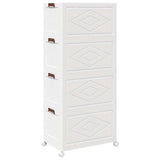 Stackable Storage Box with Wheels 4-Tier 75 L 64x40x141,5 cm 4012372