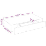 White MDF Floating Wall Display Shelf 1 Drawer Book/DVD Storage 242187
