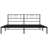 Metal Bed Frame without Mattress with Headboard Black 200x200cm 355470