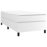Box Spring Bed Frame White Single Faux Leather 3121215