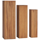 3 Piece Plant Stand Set Solid Teak Wood 286278